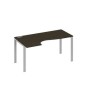А4 С1 045 ВТ (Венге темный/Серый) Стол эргономичный левый "Классика" на металлокаркасе UNO