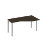 А4 С1 056 ВТ (Венге темный/Серый) Стол эргономичный правый "Техно" на металлокаркасе UNO