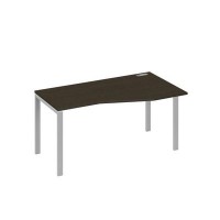А4 С1 066 ВТ (Венге темный/Серый) Стол эргономичный правый "Техно" на металлокаркасе UNO