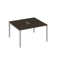 А4 С1 171 ВТ (Венге темный/Серый) Рабочая станция на каркасе UNO столы 2х140