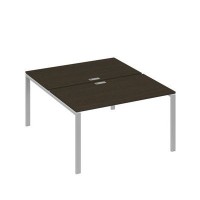 А4 С1 177 ВТ (Венге темный/Серый) Рабочая станция на каркасе UNO столы 2х140