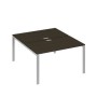 А4 С1 177 ВТ (Венге темный/Серый) Рабочая станция на каркасе UNO столы 2х140