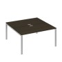 А4 С1 178 ВТ (Венге темный/Серый) Рабочая станция на каркасе UNO столы 2х160