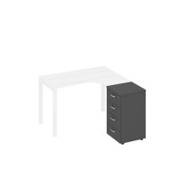 A4 9223 АР (Антрацит премиум) Тумба приставная 4-х ящичная с замком