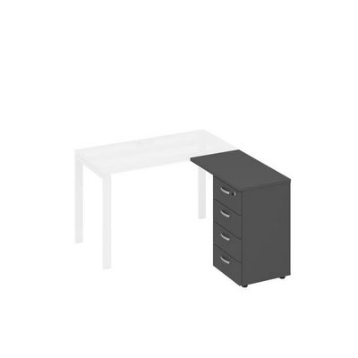 A4 9224 АР (Антрацит премиум) Тумба приставная 4-х ящичная с замком