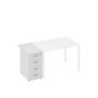 A4 9222 БП (Белый премиум) Тумба приставная 4-х ящичная с замком