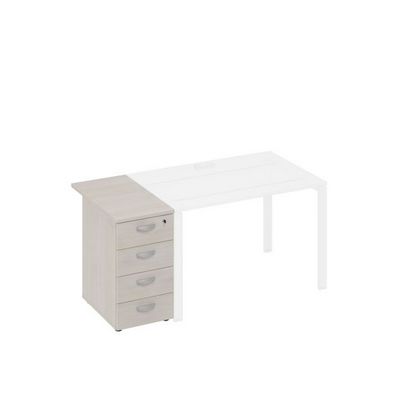 A4 9222 ДШ (Дуб шамони) Тумба приставная 4-х ящичная с замком