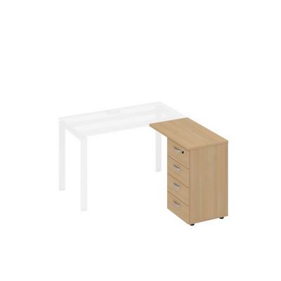 A4 9224 НД (Натуральный дуб) Тумба приставная 4-х ящичная с замком