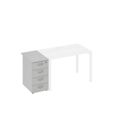 A4 9221 СЕ (Серый) Тумба приставная 4-х ящичная с замком