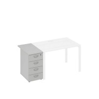 A4 9222 СЕ (Серый) Тумба приставная 4-х ящичная с замком