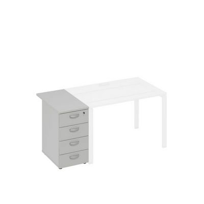 A4 9222 СЕ (Серый) Тумба приставная 4-х ящичная с замком