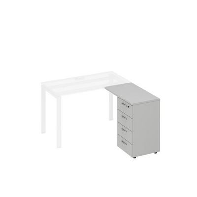 A4 9224 СЕ (Серый) Тумба приставная 4-х ящичная с замком