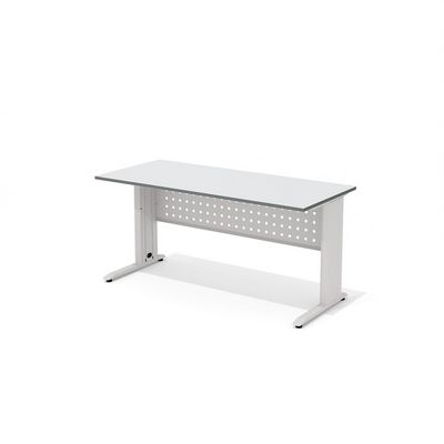 Агат АМК-2+ОА-01/1600 (Светло-серый) Стол прямой на металлокаркасе