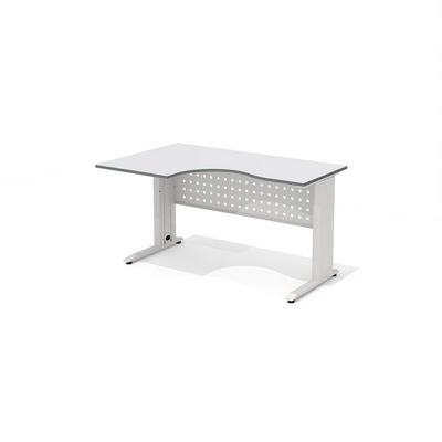Агат АМК-33 L+ОА-01/1400 (Светло-серый) Стол эргономичный, левый, на металлокаркасе