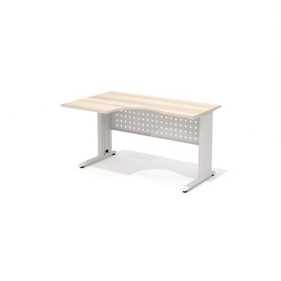 Агат АМК-33 L+ОА-01/1400 (Ясень шимо) Стол эргономичный, левый, на металлокаркасе