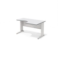 Агат АМК-33 R+ОА-01/1400 (Светло-серый) Стол эргономичный, правый, на металлокаркасе