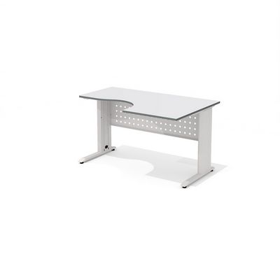 Агат АМК-33 R+ОА-01/1400 (Светло-серый) Стол эргономичный, правый, на металлокаркасе