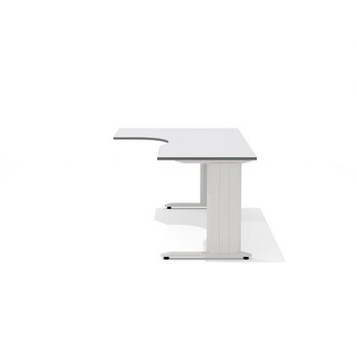 Агат АМК-44 L+ОА-01/1600 (Светло-серый) Стол эргономичный, левый, на металлокаркасе