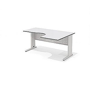 Агат АМК-44 R+ОА-01/1600 (Светло-серый) Стол эргономичный, правый, на металлокаркасе