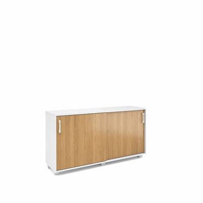 Alba AL-2.5 (Дуб наварра/белый) Шкаф низкий с раздвижными дверьми
