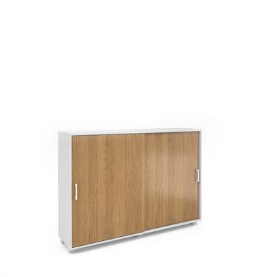 Alba AL-2.6 (Дуб наварра/белый) Шкаф средний с раздвижными дверьми