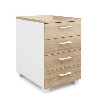 Alba AL-3.2ц.з. (Дуб нельсон/белый) Тумба приставная с центральным замком