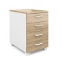 Alba AL-3.2ц.з. (Дуб нельсон/белый) Тумба приставная с центральным замком