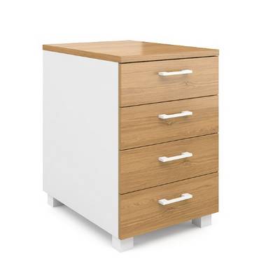 Alba AL-3.2ц.з. (Дуб наварра/белый) Тумба приставная с центральным замком