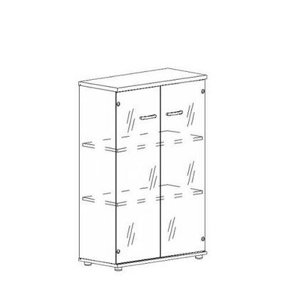 Albero А4 9366 БП (Белый премиум) Шкаф средний со стеклом