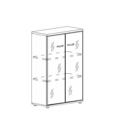 Albero А4 9367 СЕ (Серый) Шкаф средний со стеклом в алюминиевой рамке