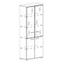 Albero А4 9380 БП (Белый премиум) Шкаф для документов со стеклянными дверьми в алюминиевой рамке