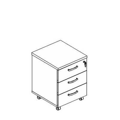 Albero А4 212 БП (Белый премиум) Тумба выкатная 3-ящичная с центральным замком