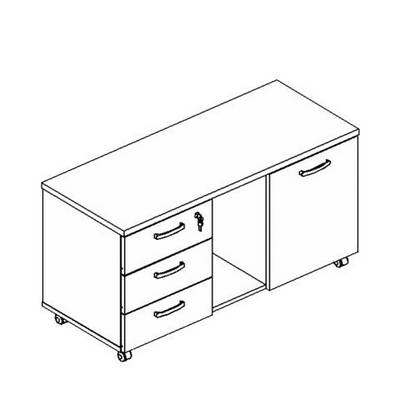 Albero А4 262 БП (Белый премиум) Тумба для оргтехники