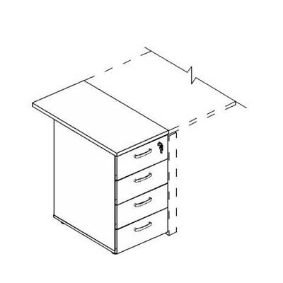 Albero А4 9222 БП (Белый премиум) Тумба приставная 4-х ящичная с замком