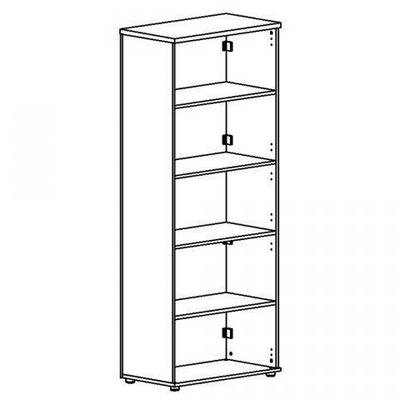 Albero А4 376 (Белый премиум) Стеллаж высокий с задней стенкой ДСП