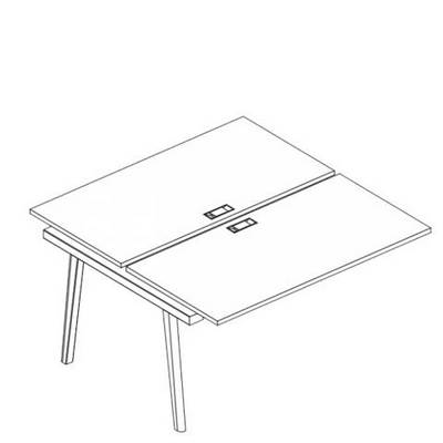 Albero АЛ 9173-1 БП (Белый премиум) Секция стола рабочей станции (2х120)