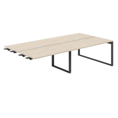 Allegro AG.168.AR.L.72.AN (Акация равелло/Антрацит) Рабочая станция комбо на О-образном металлокаркасе