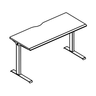 Альта МЛ МР А2 004.02 ВЛ (Вяз либерти) Стол 140 письменный на металлокаркасе МL (1 скос)