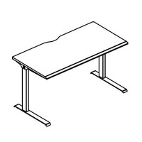 Альта МЛ МР А2 011.02 ВЛ (Вяз либерти) Стол письменный на каркасе МL (1 скос)