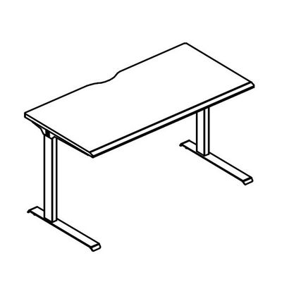 Альта МЛ МР А2 011.02 МП (Мокко премиум) Стол письменный на каркасе МL (1 скос)