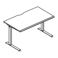 Альта МЛ МР А2 022.02 ВЛ (Вяз либерти) Стол 100 офисный на металлокаркасе МL 1 скос