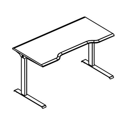 Альта МЛ МР А2 013.03 ВЛ (Вяз либерти) Стол эргономичный "Симметрия" на металлокаркасе МL (2 скоса)