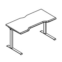 Альта МЛ МР А2 013.04 ВЛ (Вяз либерти) Стол эргономичный "Симметрия" на металлокаркасе МL (1 скос)