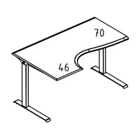 Альта МЛ МР А2 043.01 ВЛ (Вяз либерти) Стол Классика (2 скоса) на металлокаркасе МL левый