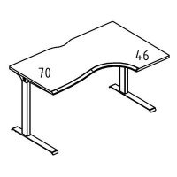 Альта МЛ МР А2 042.02 ВЛ (Вяз либерти) Стол эргономичный Классика ML 1 скос правый