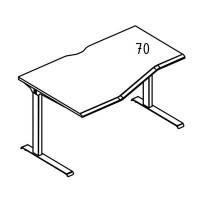 Альта МЛ МР А2 063.02 ВЛ (Вяз либерти) Стол эргономичный "Техно" на металлокаркасе МL (1 скос) левый