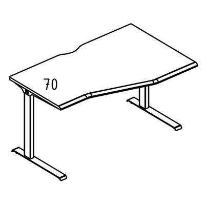 Альта МЛ МР А2 062.02 ВЛ (Вяз либерти) Стол эргономичный "Техно" на металлокаркасе МL (1 скос) правый