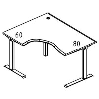 Альта МЛ МР А2 085.01 ВЛ (Вяз либерти) Стол эргономичный на металлокаркасе МL (2 скоса) левый