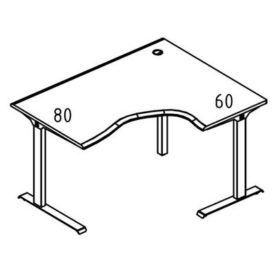 Альта МЛ МР А2 088.01 ВЛ (Вяз либерти) Стол эргономичный правый на металлокаркасе МL 2 скоса