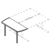 Альта МЛ МР А2 077 ВЛ (Вяз либерти) Брифинг-приставка боковая на опоре ML